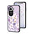 Custodia Silicone Gel Laterale Fiori Specchio Cover S01 per Oppo Reno11 5G Lavanda