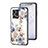 Custodia Silicone Gel Laterale Fiori Specchio Cover S01 per Oppo Reno8 4G Bianco