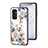 Custodia Silicone Gel Laterale Fiori Specchio Cover S01 per Samsung Galaxy M13 4G