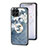 Custodia Silicone Gel Laterale Fiori Specchio Cover S01 per Samsung Galaxy M53 5G