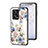 Custodia Silicone Gel Laterale Fiori Specchio Cover S01 per Xiaomi Redmi Note 12 Pro 5G Bianco