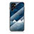 Custodia Silicone Gel Laterale Mistica Luna Stelle Specchio Cover per Samsung Galaxy S21 Ultra 5G Blu