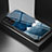 Custodia Silicone Gel Laterale Mistica Luna Stelle Specchio Cover S01 per Samsung Galaxy S22 5G Blu