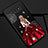 Custodia Silicone Gel Morbida Abito Ragazza Cover K01 per Samsung Galaxy S10 Rosso e Nero