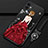 Custodia Silicone Gel Morbida Abito Ragazza Cover per Apple iPhone 12 Mini Rosso e Nero