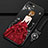 Custodia Silicone Gel Morbida Abito Ragazza Cover per Oppo A5 Rosso e Nero