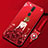 Custodia Silicone Gel Morbida Abito Ragazza Cover per Oppo A9X Rosso