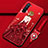 Custodia Silicone Gel Morbida Abito Ragazza Cover per Oppo F15 Rosso