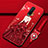 Custodia Silicone Gel Morbida Abito Ragazza Cover per Oppo RX17 Pro Rosso