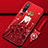 Custodia Silicone Gel Morbida Abito Ragazza Cover per Xiaomi Mi 10 Pro Rosso