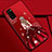 Custodia Silicone Gel Morbida Abito Ragazza Cover S01 per Huawei Honor V30 5G Rosso Rosa