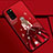 Custodia Silicone Gel Morbida Abito Ragazza Cover S01 per Huawei Honor View 30 5G Rosso Rosa