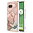 Custodia Silicone Gel Morbida Fantasia Modello Cover con Anello Supporto Y01B per Google Pixel 7a 5G Rosa