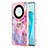 Custodia Silicone Gel Morbida Fantasia Modello Cover con Anello Supporto Y01B per Huawei Honor Magic5 Lite 5G Lavanda