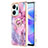 Custodia Silicone Gel Morbida Fantasia Modello Cover con Anello Supporto Y01B per Huawei Honor X7a Lavanda