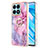 Custodia Silicone Gel Morbida Fantasia Modello Cover con Anello Supporto Y01B per Huawei Honor X8a 4G Lavanda