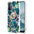 Custodia Silicone Gel Morbida Fantasia Modello Cover con Anello Supporto Y01B per Oppo A93 5G Verde Notte