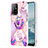 Custodia Silicone Gel Morbida Fantasia Modello Cover con Anello Supporto Y01B per Oppo A94 5G Lavanda