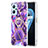 Custodia Silicone Gel Morbida Fantasia Modello Cover con Anello Supporto Y01B per Oppo A96 4G Viola