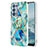 Custodia Silicone Gel Morbida Fantasia Modello Cover con Anello Supporto Y01B per Oppo Reno6 Pro 5G Verde