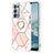 Custodia Silicone Gel Morbida Fantasia Modello Cover con Anello Supporto Y01B per Oppo Reno6 Pro+ Plus 5G Rosa