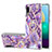 Custodia Silicone Gel Morbida Fantasia Modello Cover con Anello Supporto Y01B per Samsung Galaxy A02 Viola