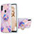 Custodia Silicone Gel Morbida Fantasia Modello Cover con Anello Supporto Y01B per Samsung Galaxy A11 Lavanda