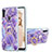 Custodia Silicone Gel Morbida Fantasia Modello Cover con Anello Supporto Y01B per Samsung Galaxy A11 Viola