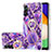 Custodia Silicone Gel Morbida Fantasia Modello Cover con Anello Supporto Y01B per Samsung Galaxy A13 5G Viola