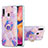 Custodia Silicone Gel Morbida Fantasia Modello Cover con Anello Supporto Y01B per Samsung Galaxy A20 Lavanda