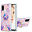 Custodia Silicone Gel Morbida Fantasia Modello Cover con Anello Supporto Y01B per Samsung Galaxy A21s Lavanda