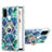 Custodia Silicone Gel Morbida Fantasia Modello Cover con Anello Supporto Y01B per Samsung Galaxy A21s Verde Notte