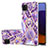 Custodia Silicone Gel Morbida Fantasia Modello Cover con Anello Supporto Y01B per Samsung Galaxy A22 5G Viola