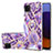 Custodia Silicone Gel Morbida Fantasia Modello Cover con Anello Supporto Y01B per Samsung Galaxy A22s 5G Viola