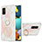 Custodia Silicone Gel Morbida Fantasia Modello Cover con Anello Supporto Y01B per Samsung Galaxy A51 5G Rosa