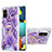 Custodia Silicone Gel Morbida Fantasia Modello Cover con Anello Supporto Y01B per Samsung Galaxy A51 5G Viola