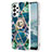 Custodia Silicone Gel Morbida Fantasia Modello Cover con Anello Supporto Y01B per Samsung Galaxy A73 5G Verde Notte