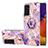 Custodia Silicone Gel Morbida Fantasia Modello Cover con Anello Supporto Y01B per Samsung Galaxy A82 5G Lavanda