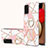 Custodia Silicone Gel Morbida Fantasia Modello Cover con Anello Supporto Y01B per Samsung Galaxy M02s Rosa