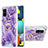 Custodia Silicone Gel Morbida Fantasia Modello Cover con Anello Supporto Y01B per Samsung Galaxy M40S Viola