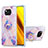 Custodia Silicone Gel Morbida Fantasia Modello Cover con Anello Supporto Y01B per Xiaomi Poco X3 NFC Lavanda