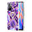 Custodia Silicone Gel Morbida Fantasia Modello Cover con Anello Supporto Y01B per Xiaomi Redmi Note 11 5G Viola