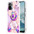 Custodia Silicone Gel Morbida Fantasia Modello Cover con Anello Supporto Y01B per Xiaomi Redmi Note 11 SE India 4G Lavanda