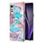 Custodia Silicone Gel Morbida Fantasia Modello Cover con Anello Supporto Y02B per LG Velvet 4G Blu