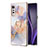 Custodia Silicone Gel Morbida Fantasia Modello Cover con Anello Supporto Y02B per LG Velvet 4G Lavanda