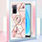 Custodia Silicone Gel Morbida Fantasia Modello Cover con Anello Supporto Y02B per Oppo A55 5G