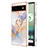 Custodia Silicone Gel Morbida Fantasia Modello Cover con Anello Supporto Y03B per Google Pixel 6a 5G Lavanda