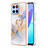 Custodia Silicone Gel Morbida Fantasia Modello Cover con Anello Supporto Y03B per Huawei Honor 70 Lite 5G Lavanda