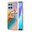 Custodia Silicone Gel Morbida Fantasia Modello Cover con Anello Supporto Y03B per Huawei Honor 70 Lite 5G Multicolore