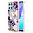 Custodia Silicone Gel Morbida Fantasia Modello Cover con Anello Supporto Y03B per Huawei Honor X6 5G Viola